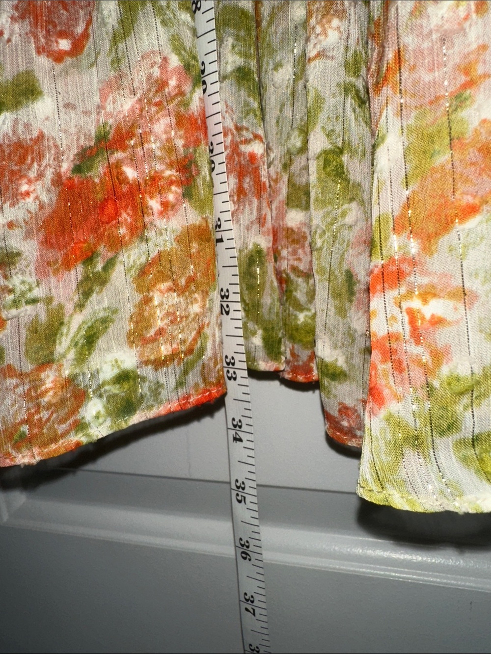 Misa Los Angeles Peach & Green Floral V-Neck Mini Dress - Picture 11 of 11